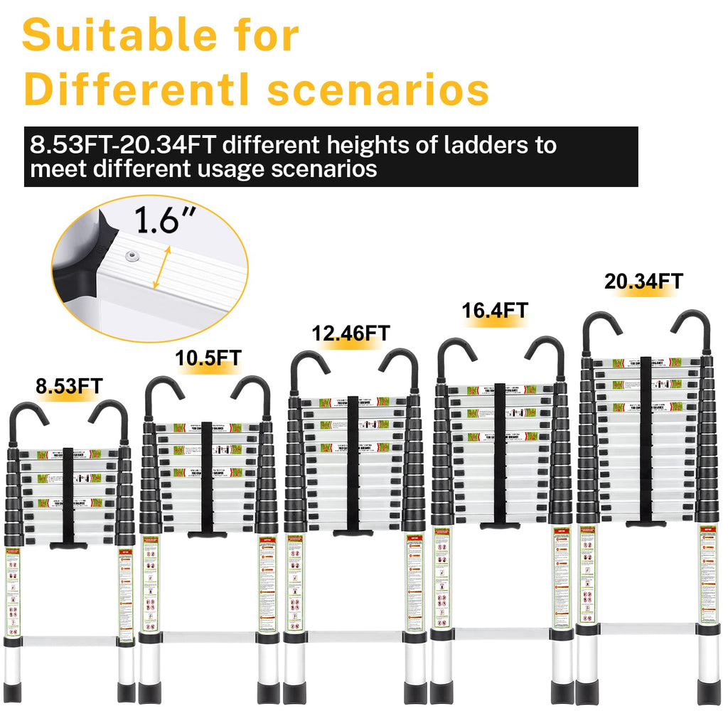 12.5 FT Aluminum Telescoping Ladder X726322