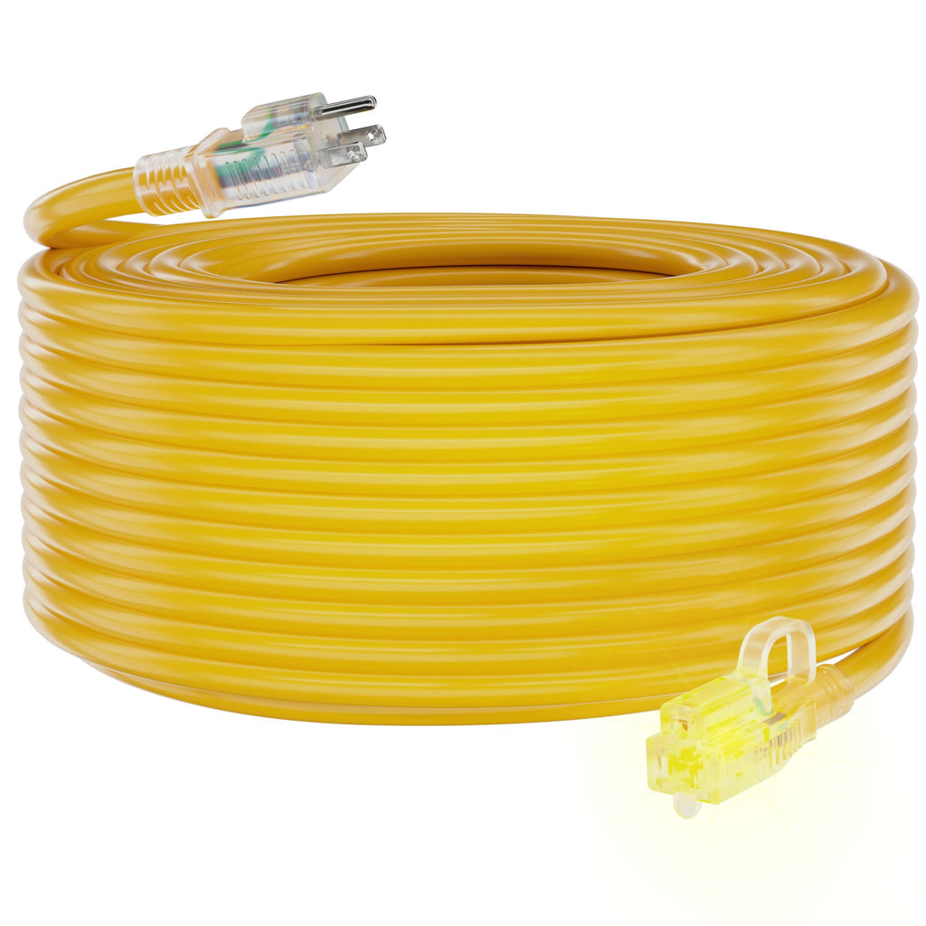 12/3 Gauge Heavy Duty Outdoor Extension Cord 100 FT Waterproof P8640