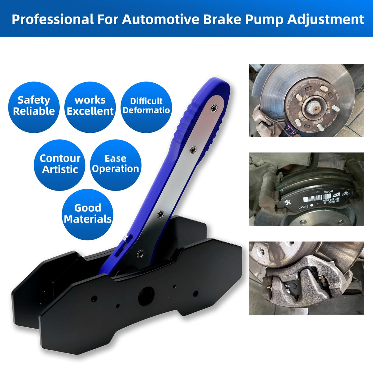 Brake Caliper Compression Tool Kit with 4 Hooks & Steel Plates G3287