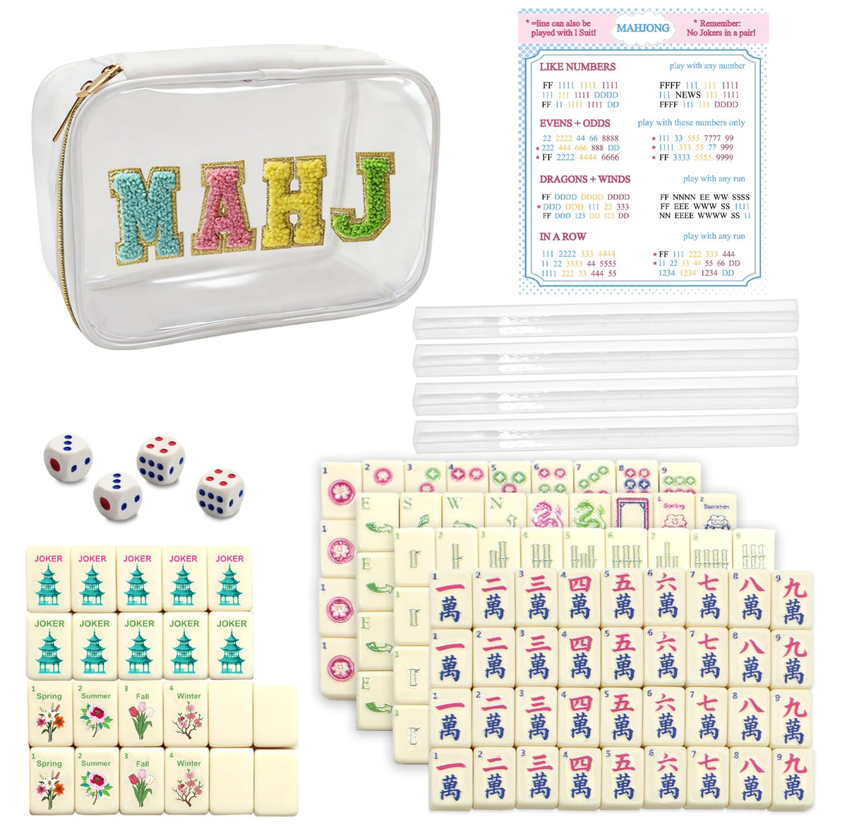 Mini Mahjong Set with 166 White Tiles X8557