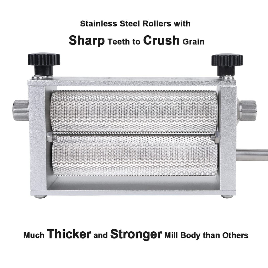 Grain Mill with 7.7LB Hopper 2 Stainless Steel Rollers X7485