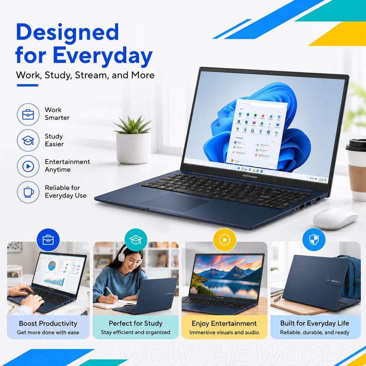 15.6" FHD IPS Laptop, 16GB DDR5 RAM, 256GB SSD, Windows 11 Home D26579