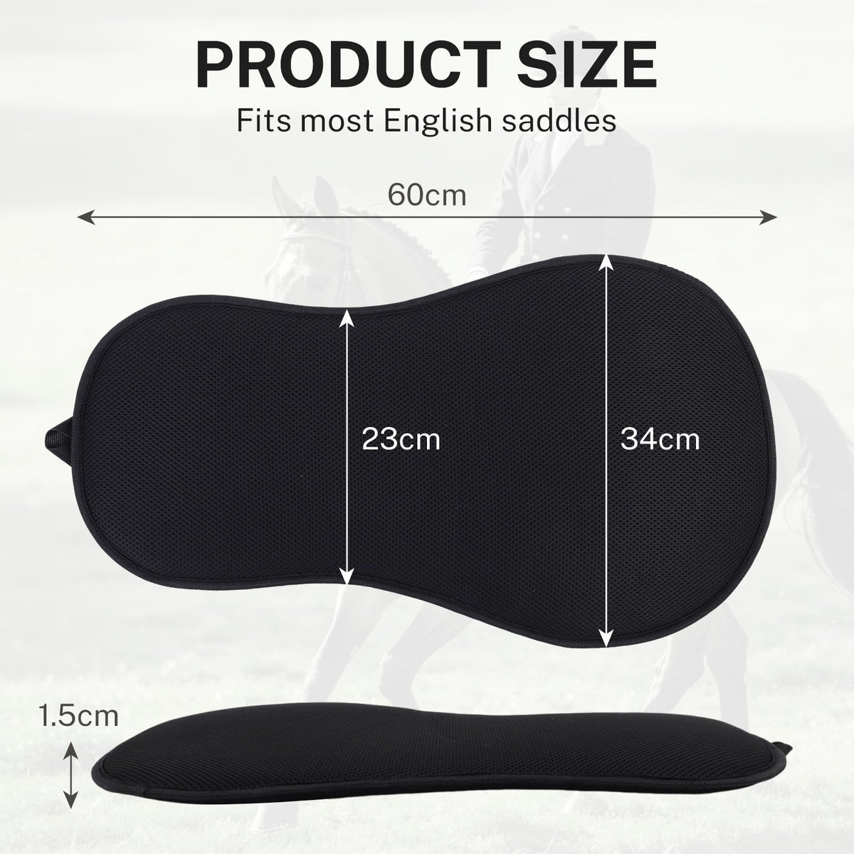 Breathable Shock Absorbing Saddle Seat Cushion with Adjustable Straps W18885