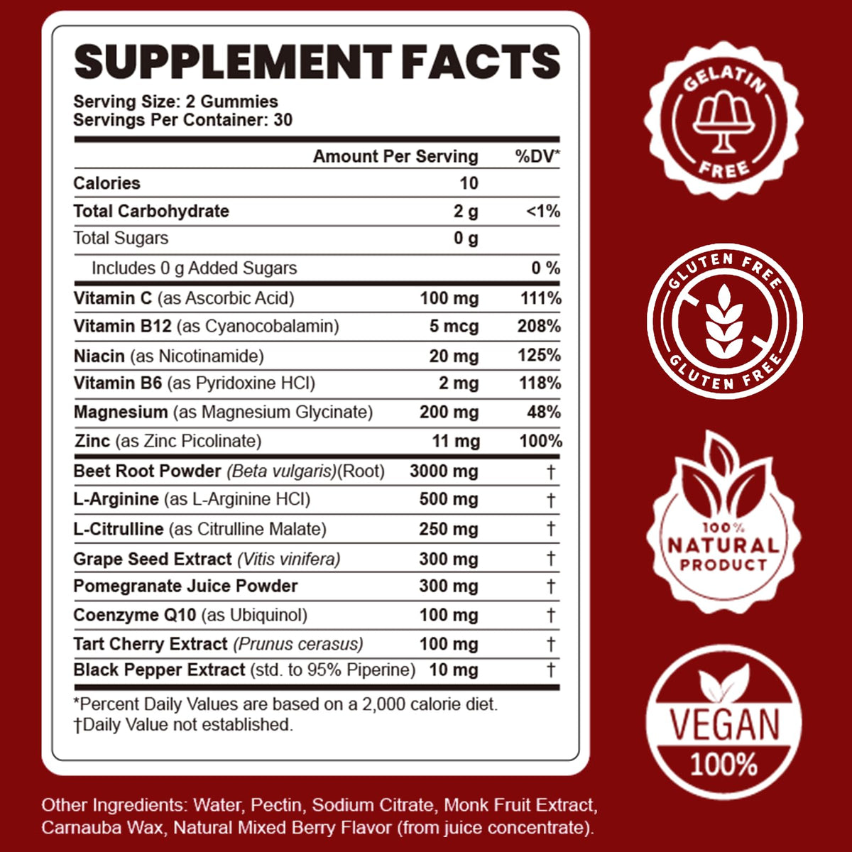 Beet Root Gummies Nitric Oxide Supplement N284647