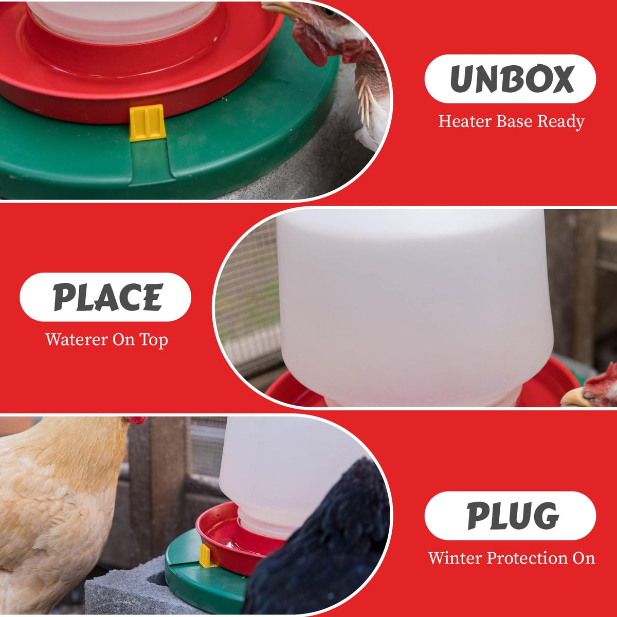 28W Heated Poultry Waterer Base I2304