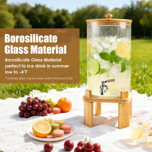 2.3 Gallon Glass Beverage Dispenser with Spigot J9296