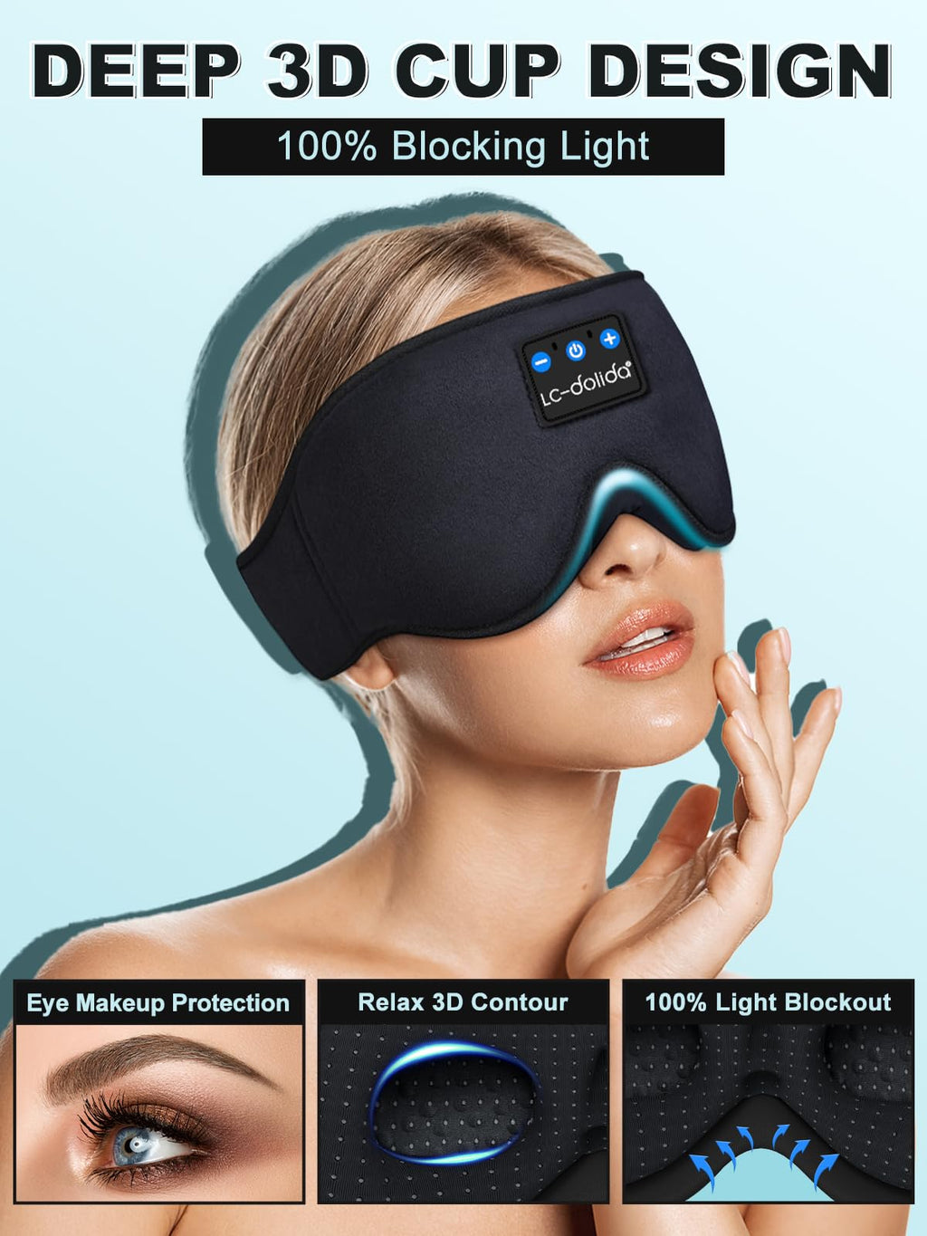 Sleep Mask Bluetooth Wireless Music Eye Mask O43784