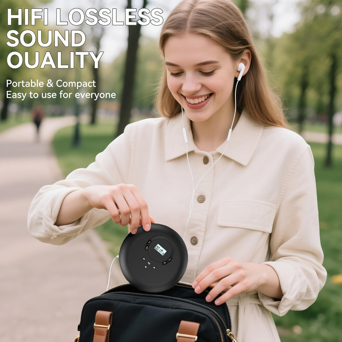 Portable CD Player with Headphones LCD Display Z9384