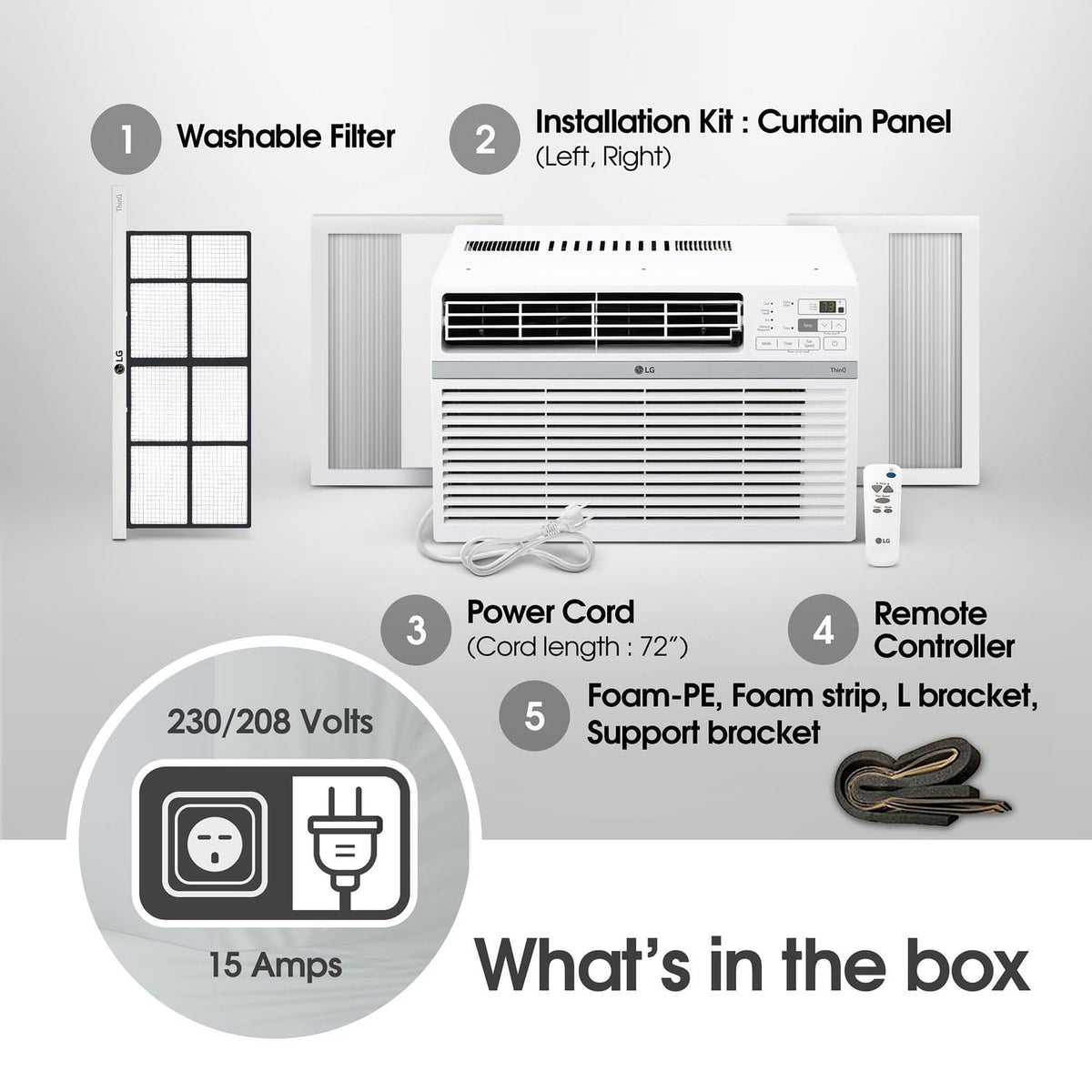 18,000 BTU White Window Air Conditioner I251784