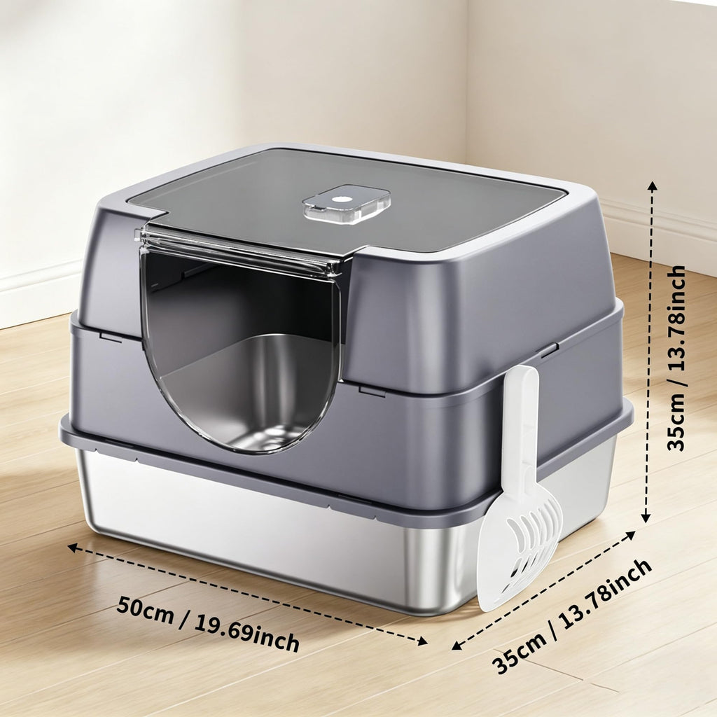 Fully Enclosed Stainless Steel Cat Litter Box G129