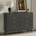 Black 9 Drawer Fluted Wood Dresser N273970