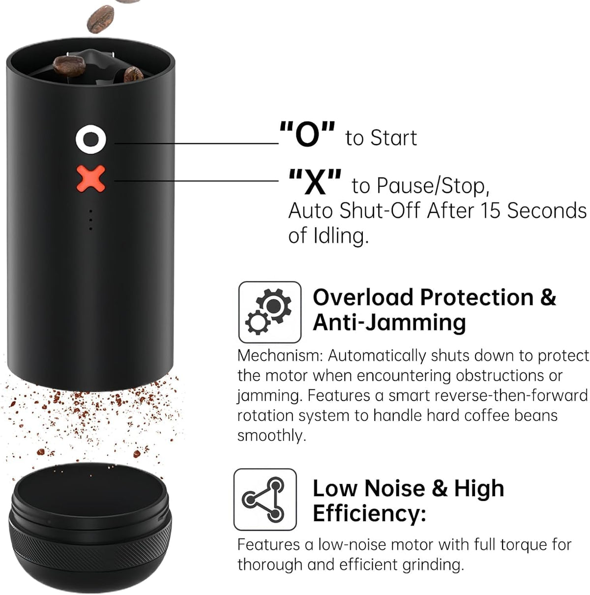 Portable Electric Conical Burr Coffee Grinder G989825