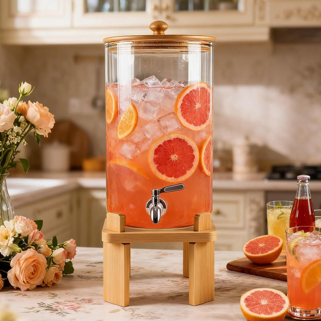 2.3 Gallon Glass Beverage Dispenser with Spigot J9296
