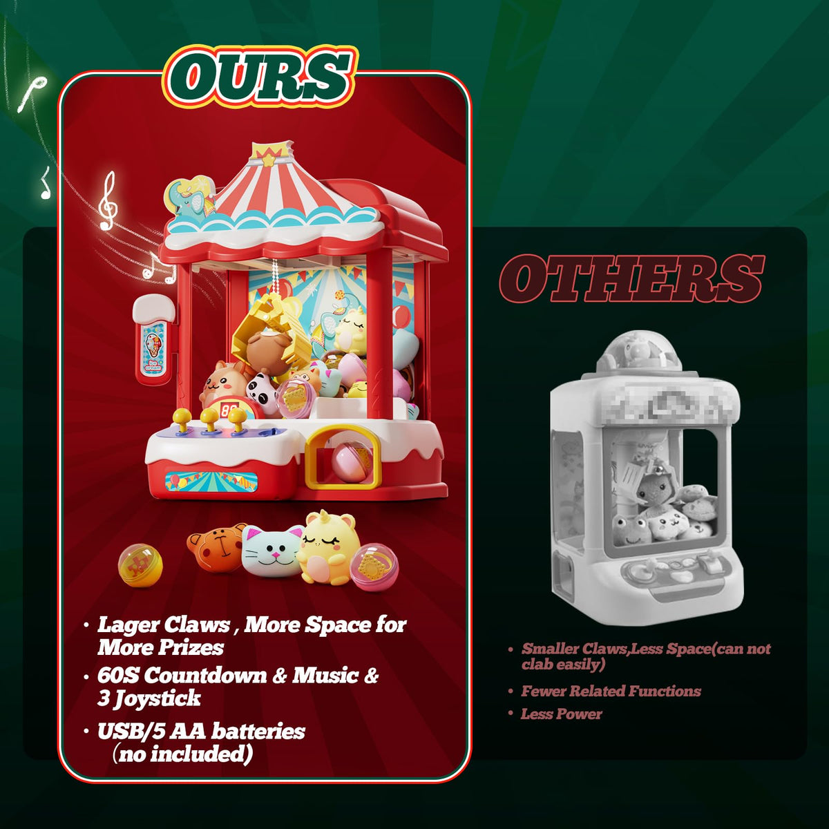 Claw Machine with 30 Mini Prizes M65570