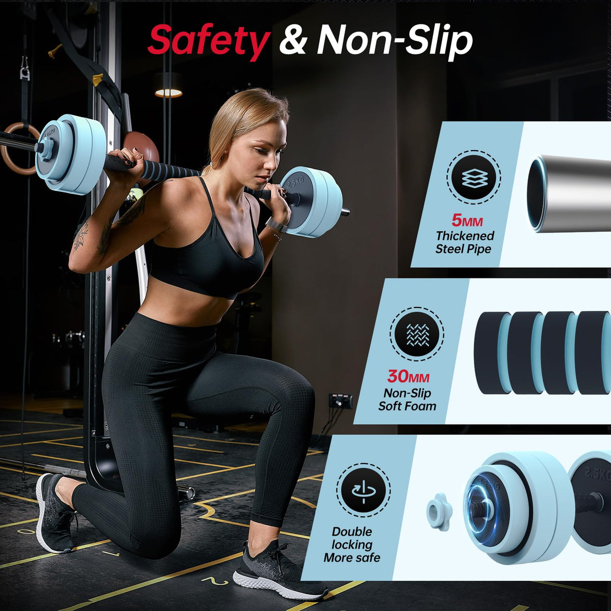 Adjustable 45lbs Dumbbell Set with Connector P538