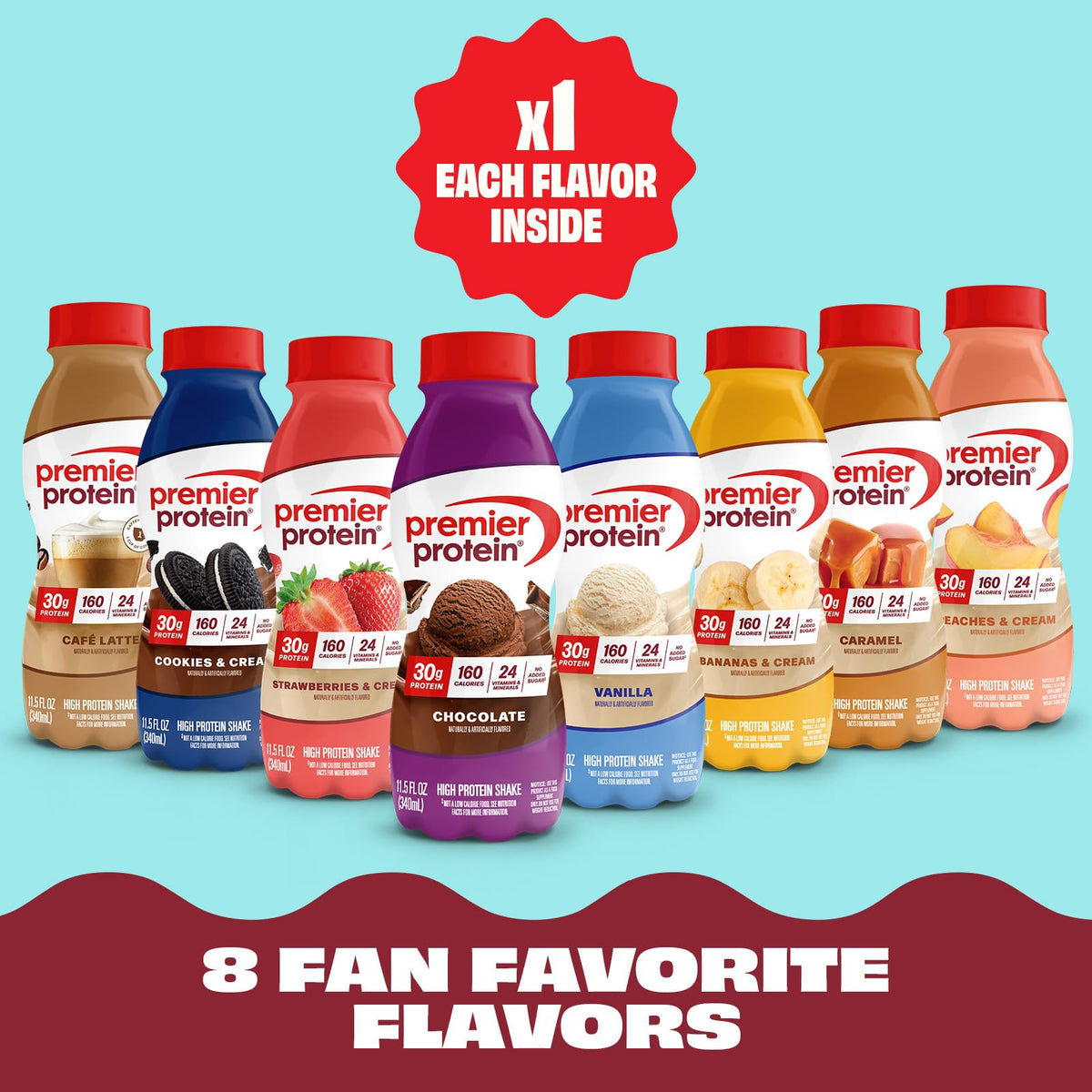 30g High Protein Shake 8 Flavor Variety Pack C882315