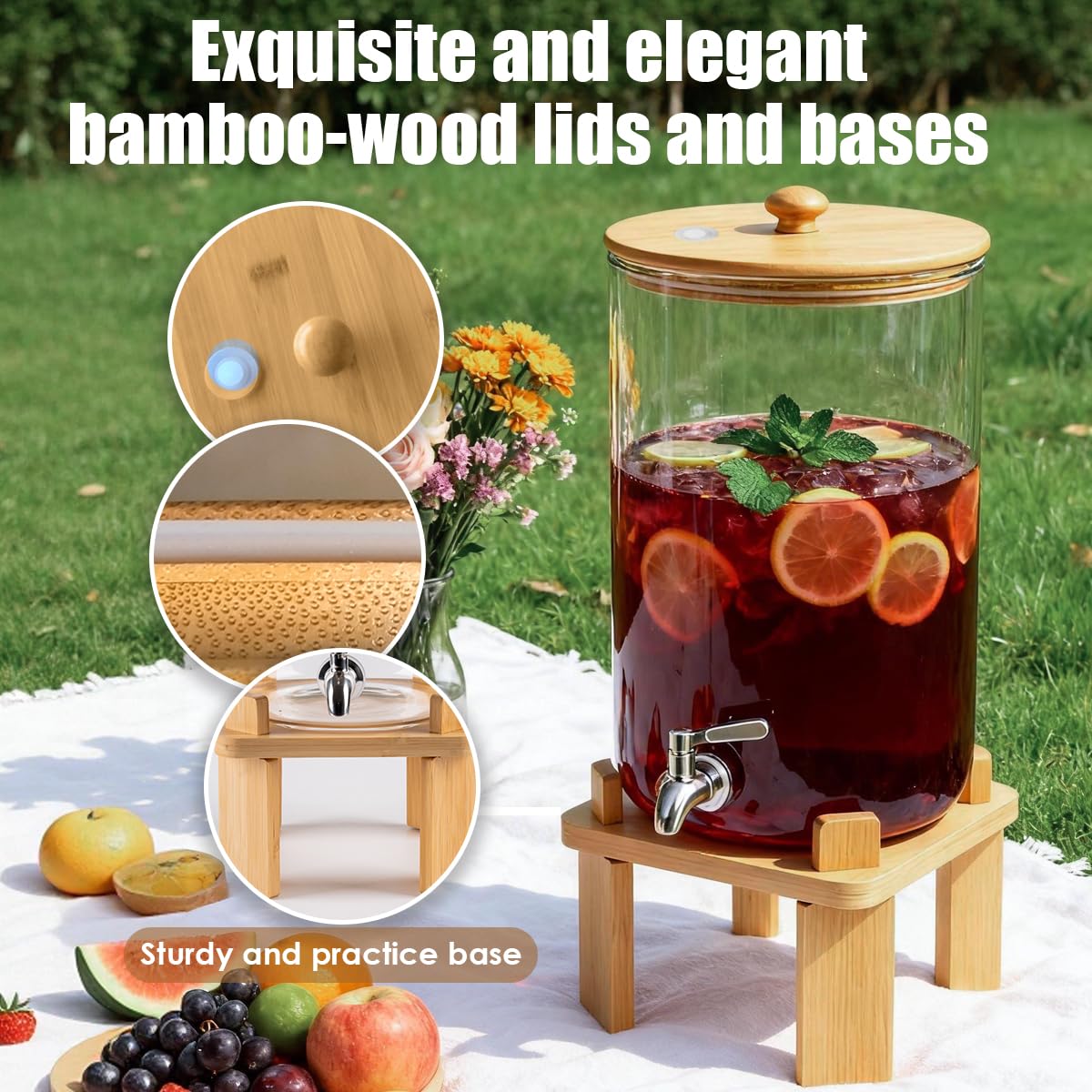 2.3 Gallon Glass Beverage Dispenser with Spigot J9296