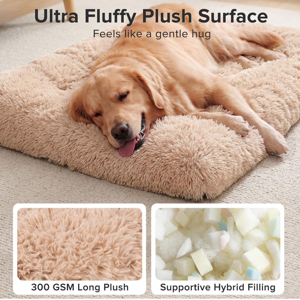 Large Washable Plush Dog Bed Crate Pad C1397