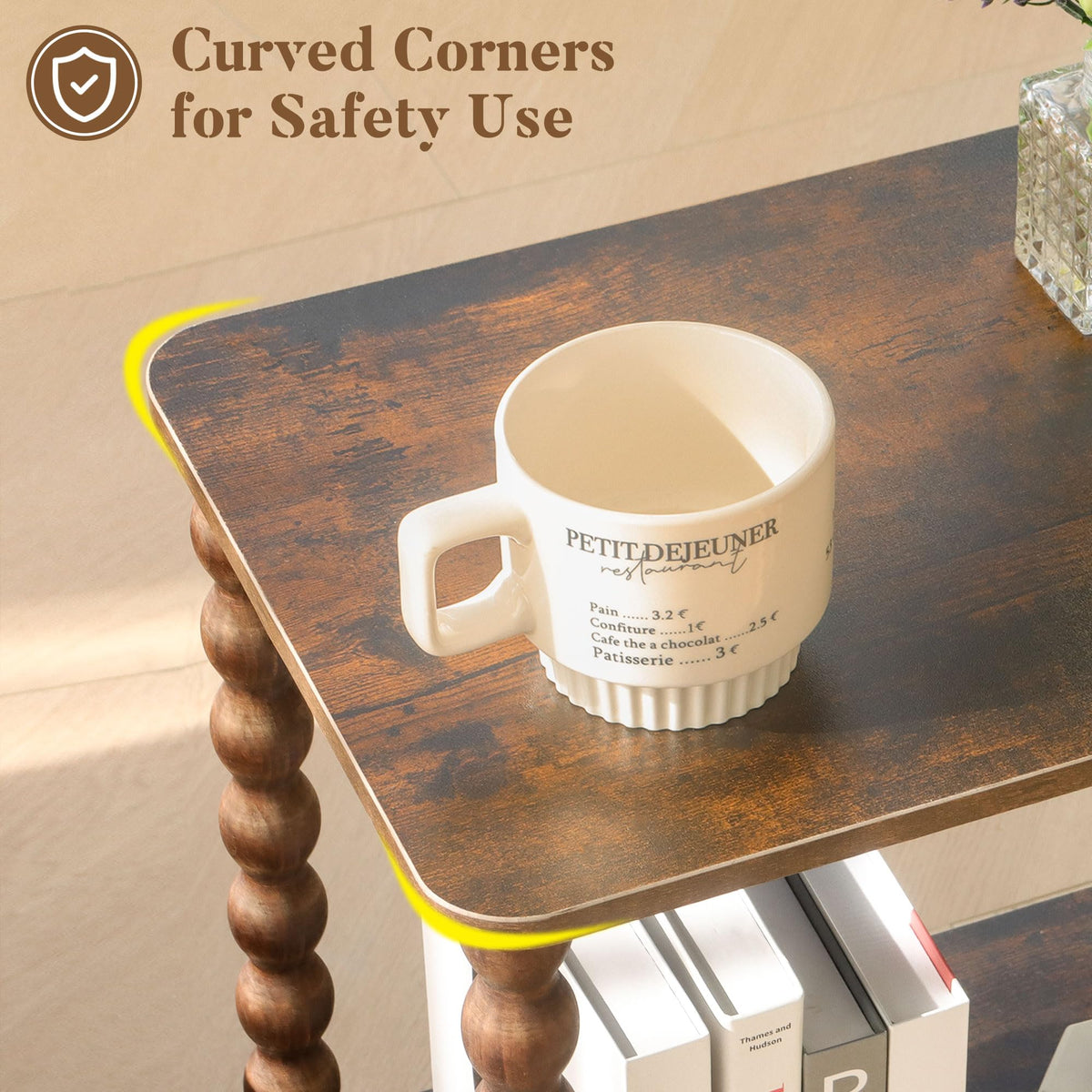 Side Table with 2-Tier Shelf C519622