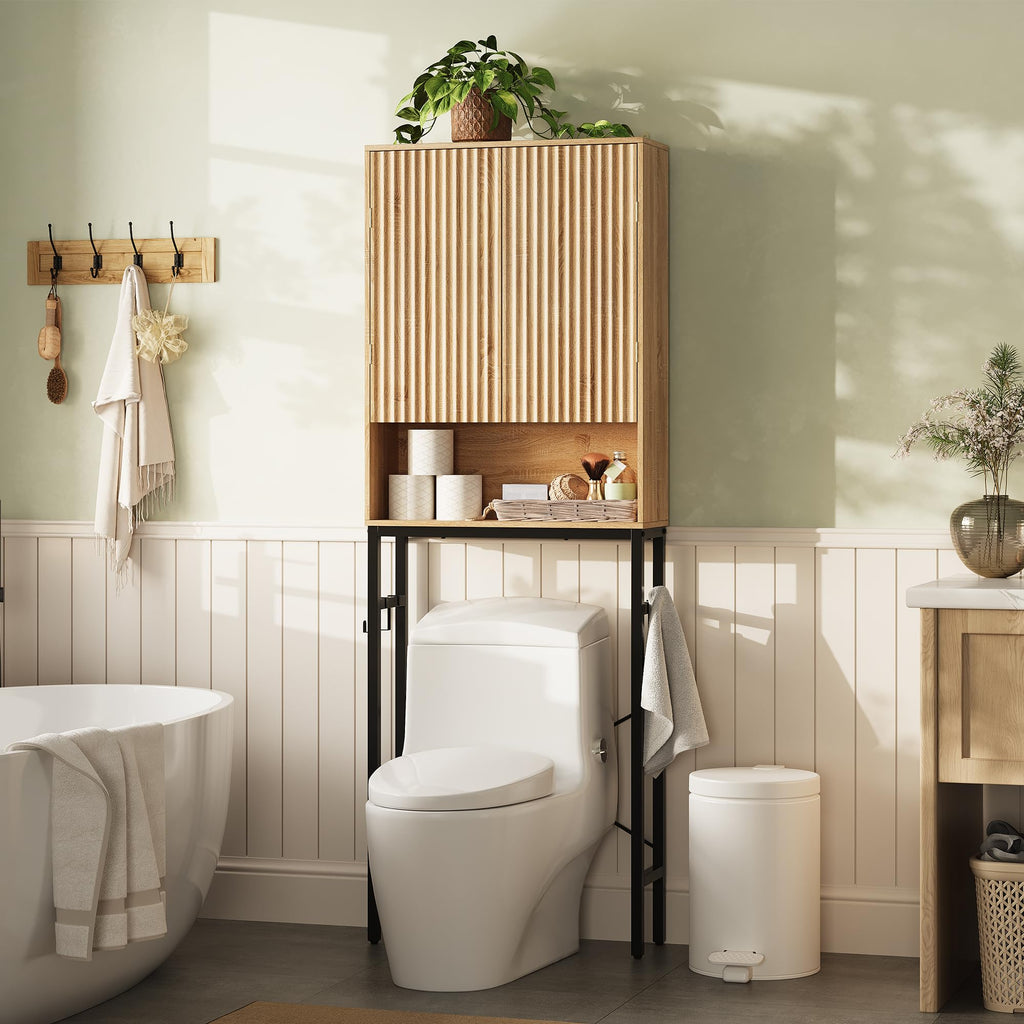 Freestanding Tall Wood Over The Toilet Storage Cabinet F140