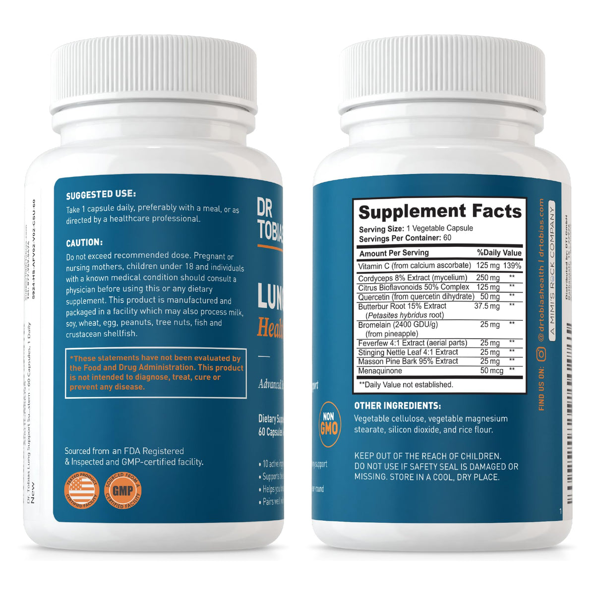 Omega 3 Fish Oil & Lung Health Supplements, 60 Capsules Y7479