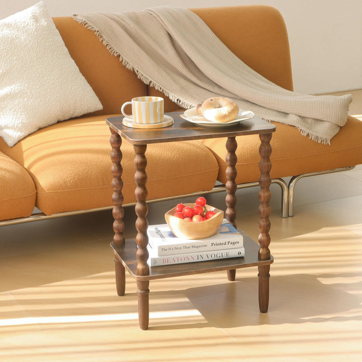 Side Table with 2-Tier Shelf C519622