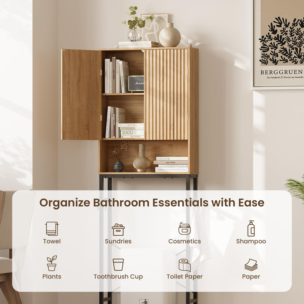 Freestanding Tall Wood Over The Toilet Storage Cabinet F140