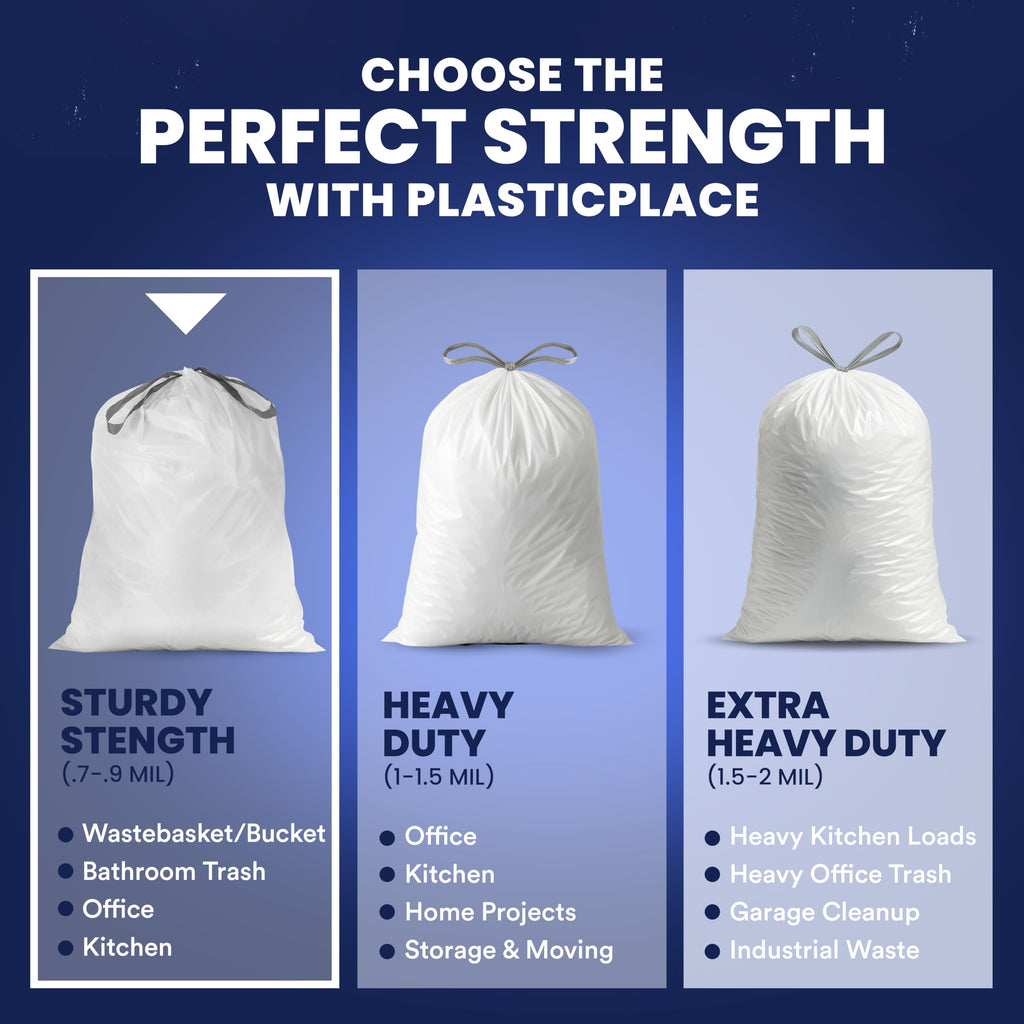 4 Gallon White Drawstring Trash Bags, 200 Count L418