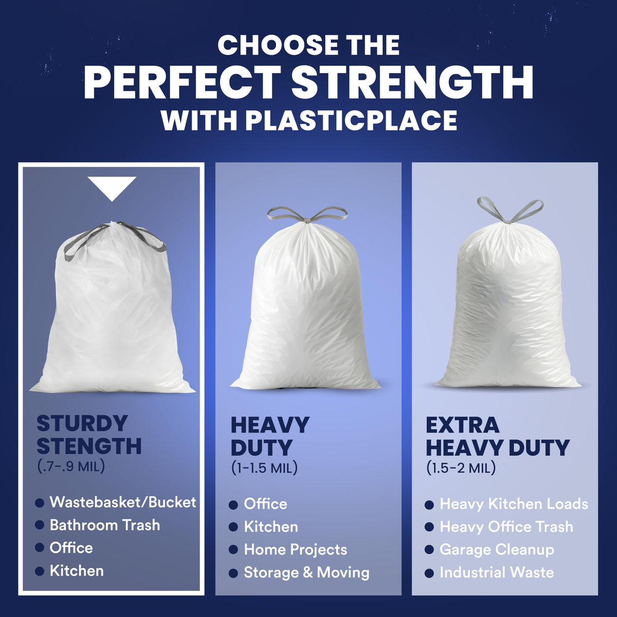 4 Gallon White Drawstring Trash Bags, 200 Count L418