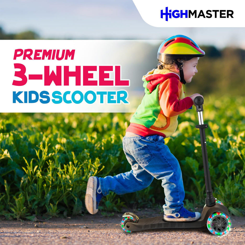 Kids 3 Wheel Kick Scooter with Adjustable Handlebar and LED Wheel Lights D66099