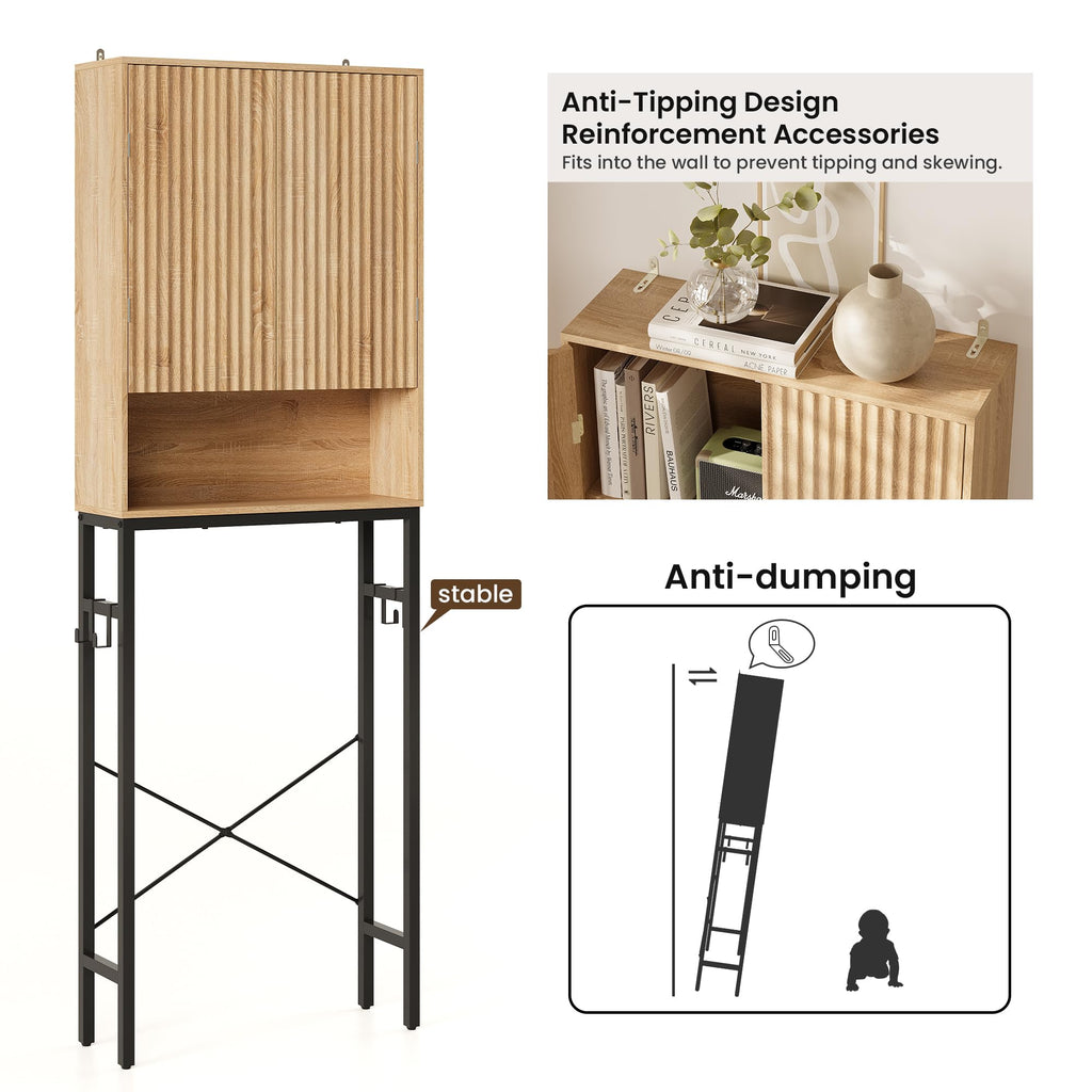 Freestanding Tall Wood Over The Toilet Storage Cabinet F140