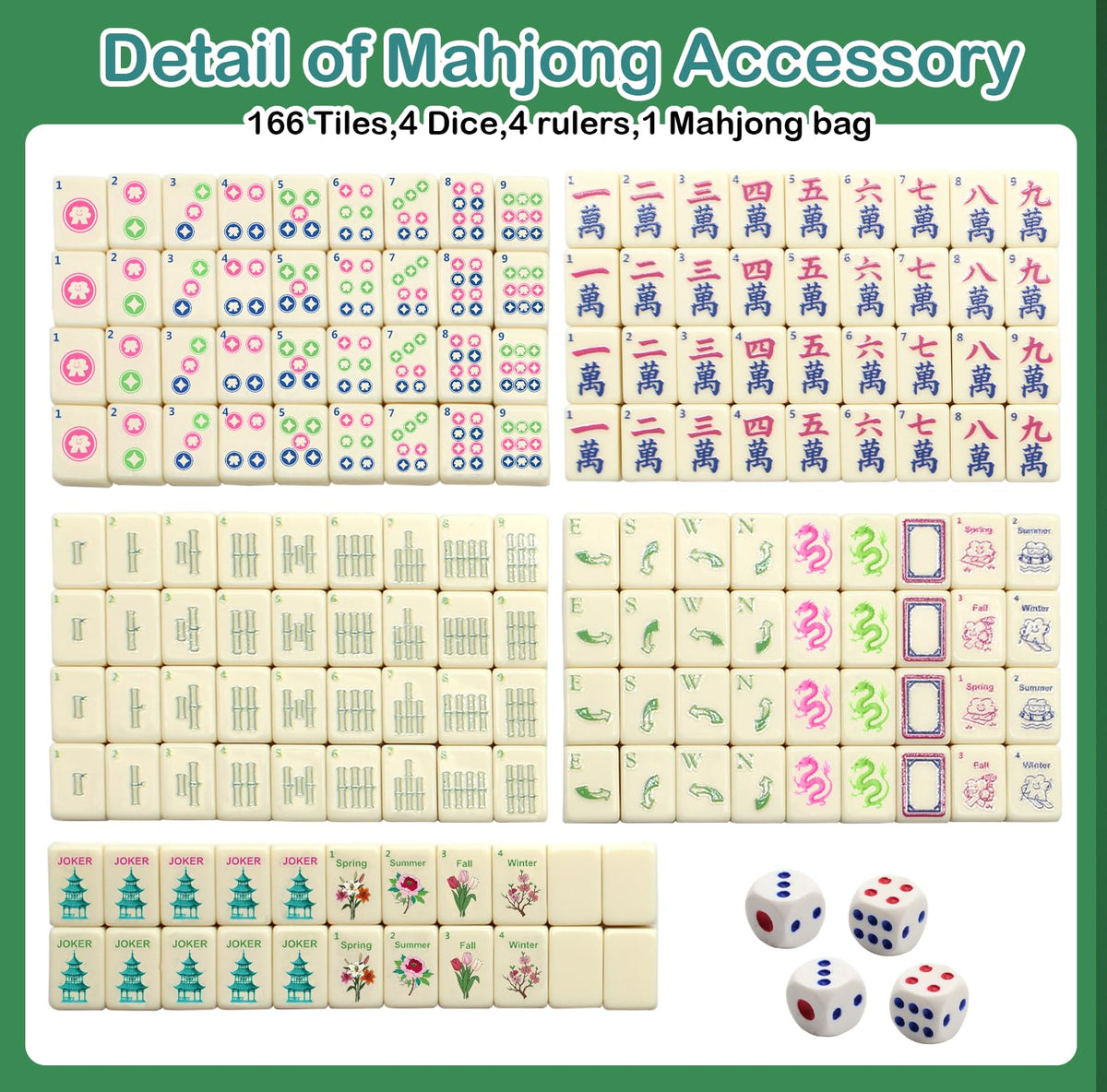 Mini Mahjong Set with 166 White Tiles X8557