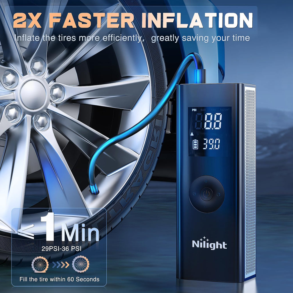 Portable Rechargeable 12VDC 150PSI Cordless Tire Inflator Air Compressor L34739