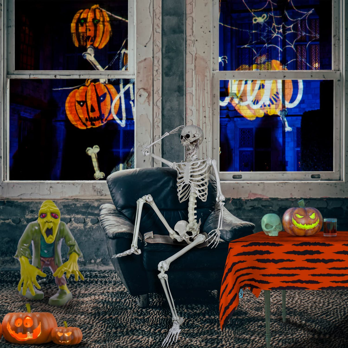 5.4ft Posable Life Size Skeleton with Movable Joints E216