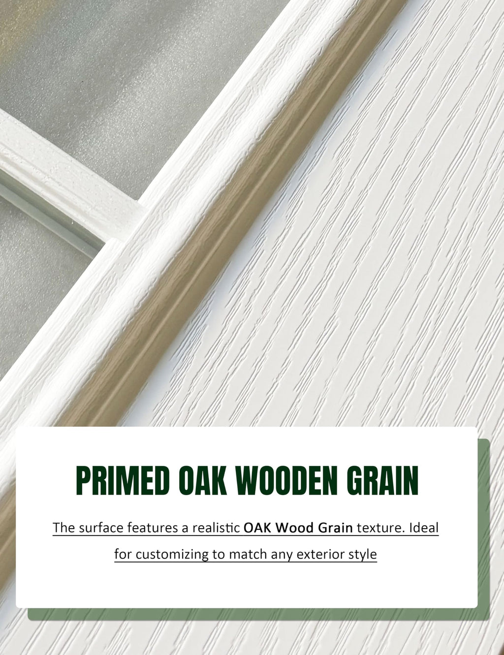 Fiberglass Exterior Door with Brickmould, 36 x 80 Left Hand Inswing 9 Lite Glass D39828