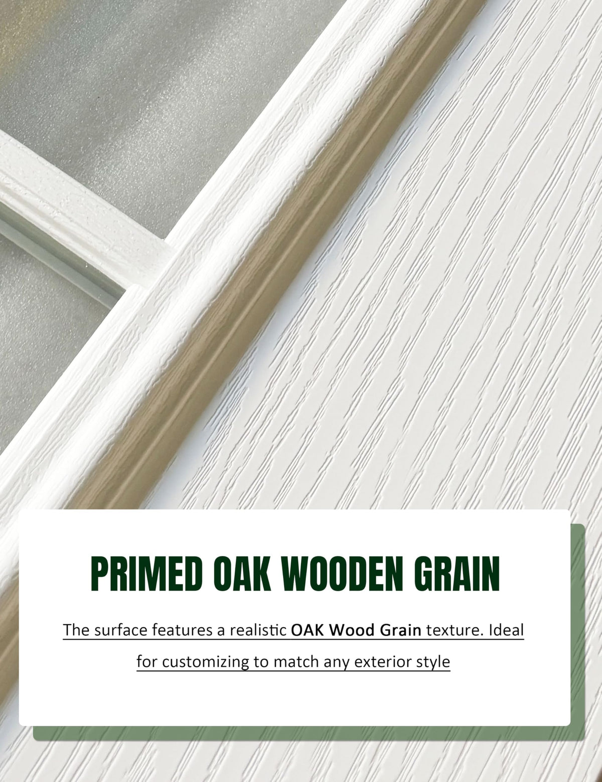 Fiberglass Exterior Door with Brickmould, 36 x 80 Left Hand Inswing 9 Lite Glass D39828