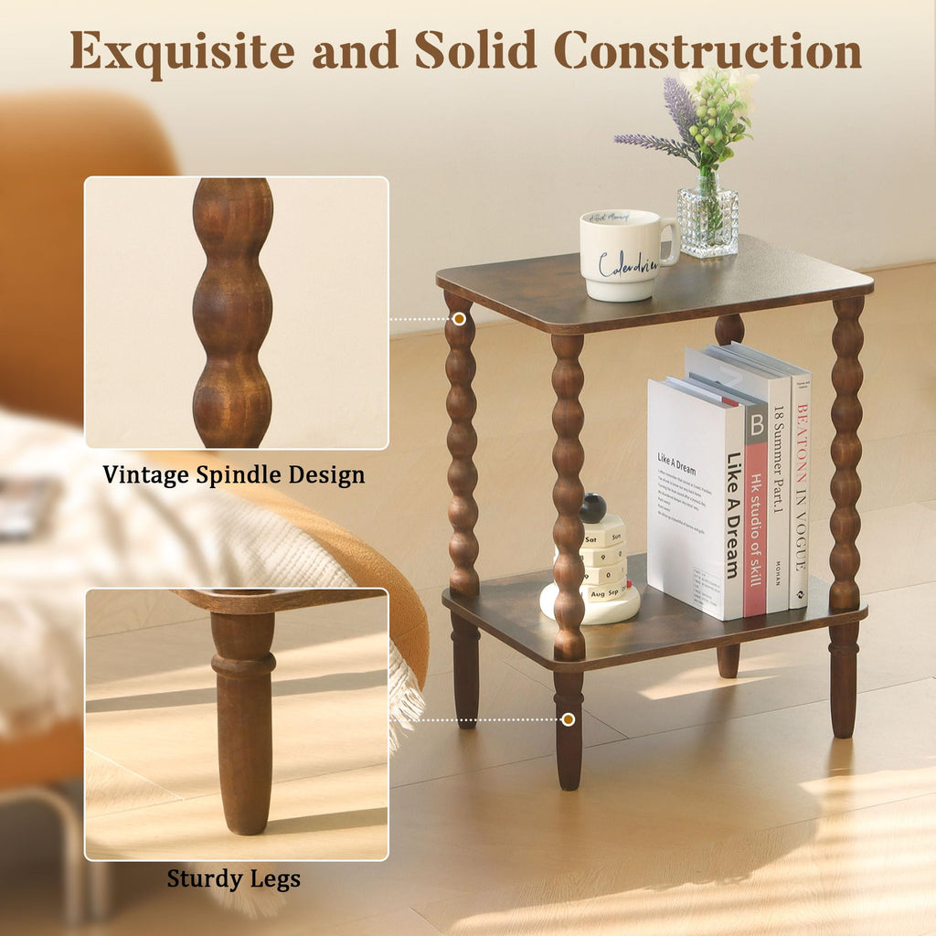 Side Table with 2-Tier Shelf C519622