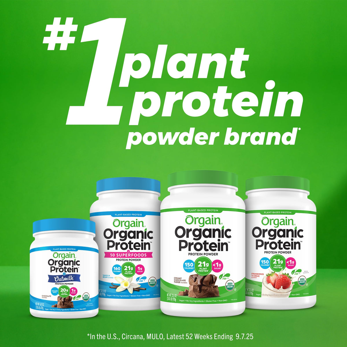 Organic Vegan Protein Powder, Natural Unsweetened, 1.59 lb S724311