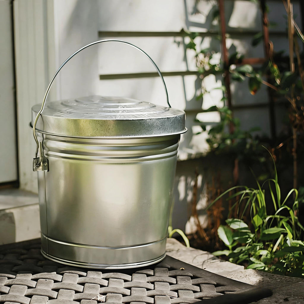 6 Gallon Galvanized Steel Storage Can with Locking Lid L89680