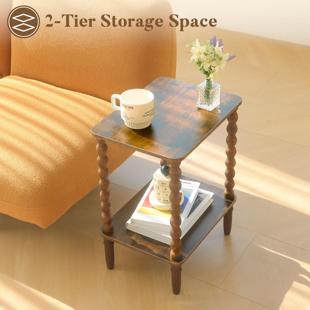 Side Table with 2-Tier Shelf C519622