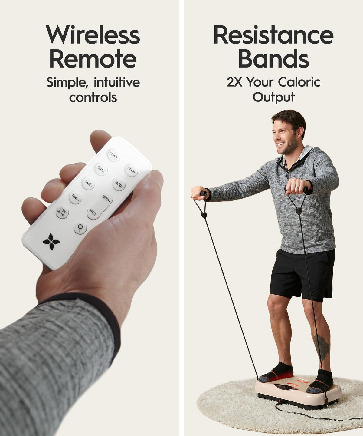 Vibration Plate with Resistance Bands and Remote M973
