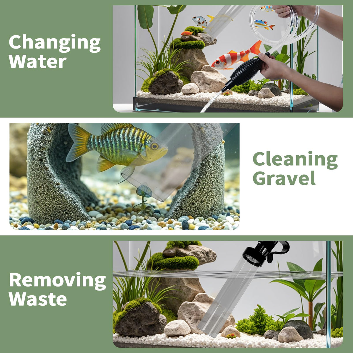 Aquarium Siphon Cleaner Fish Tank Water Changer Kit Q328