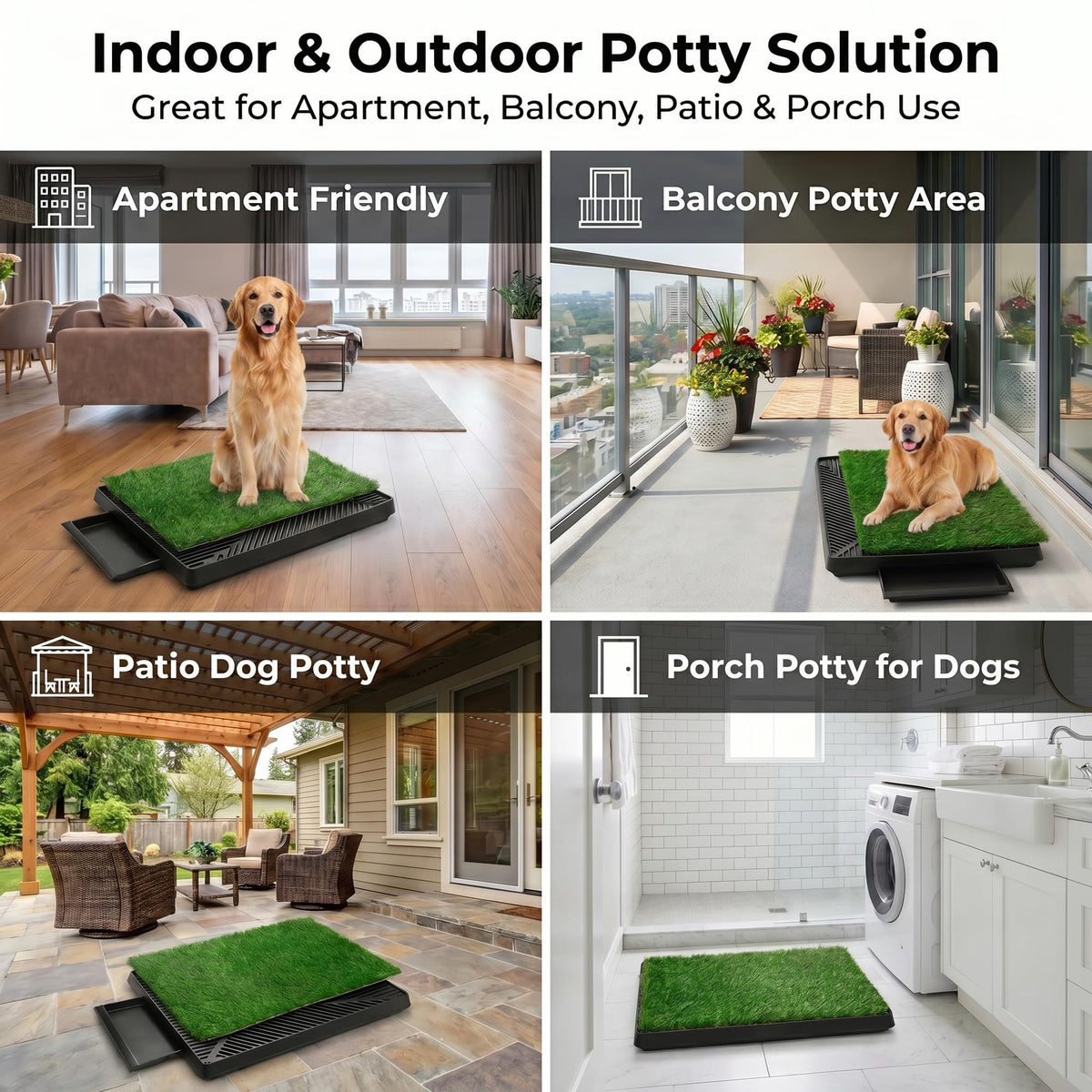 Dog Potty Grass Pads, 2 Pack, 25 x 20 in Turf U943881