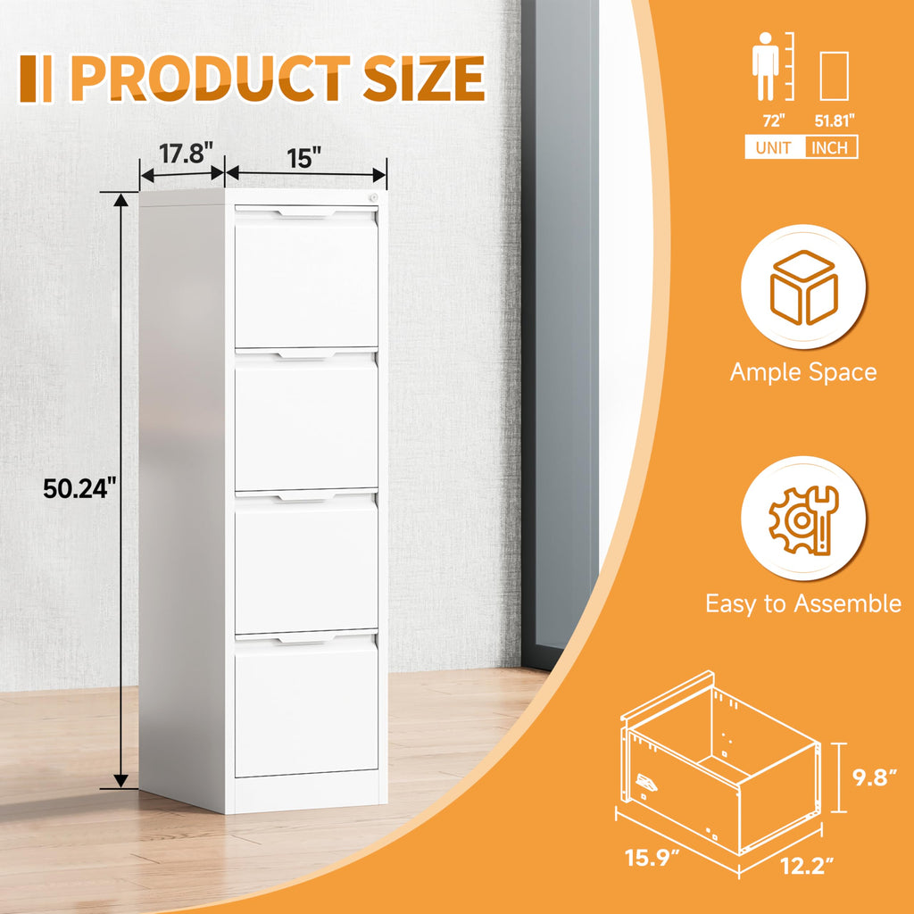 4 Drawer Metal File Cabinet with Lock G9512