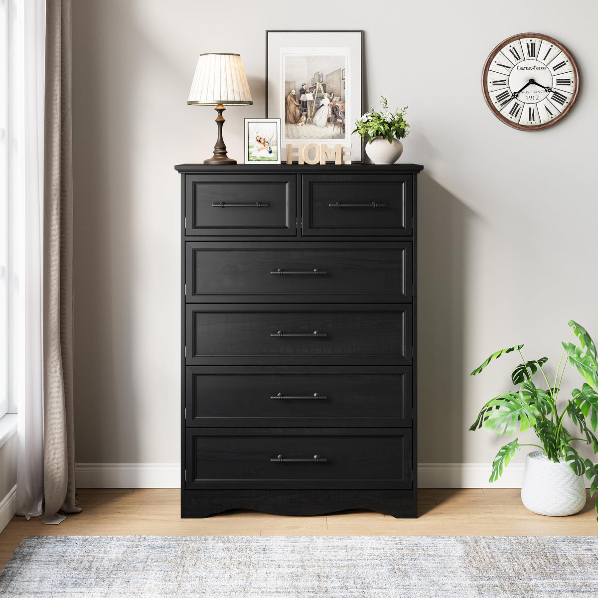 Black 6 Drawer Dresser M89141