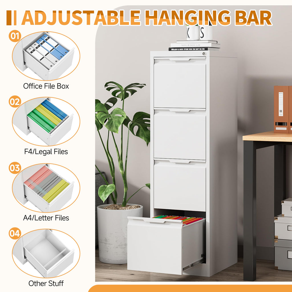 4 Drawer Metal File Cabinet with Lock G9512