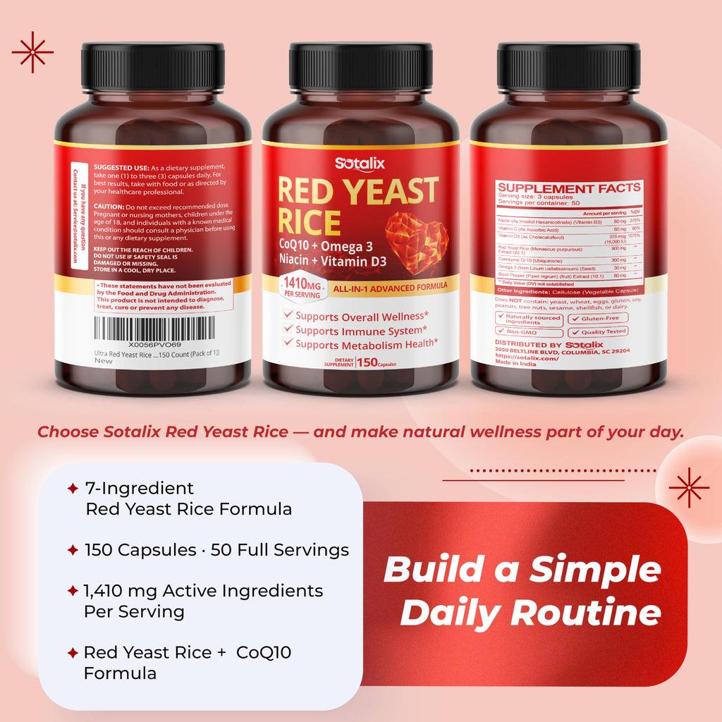 Red Yeast Rice Complex 1,410 mg 150 Capsules H54789