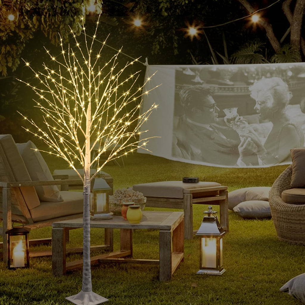 6FT Lighted Birch Tree 500 LED Warm White A81454