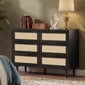6 Drawer Rattan Wood Dresser N875647