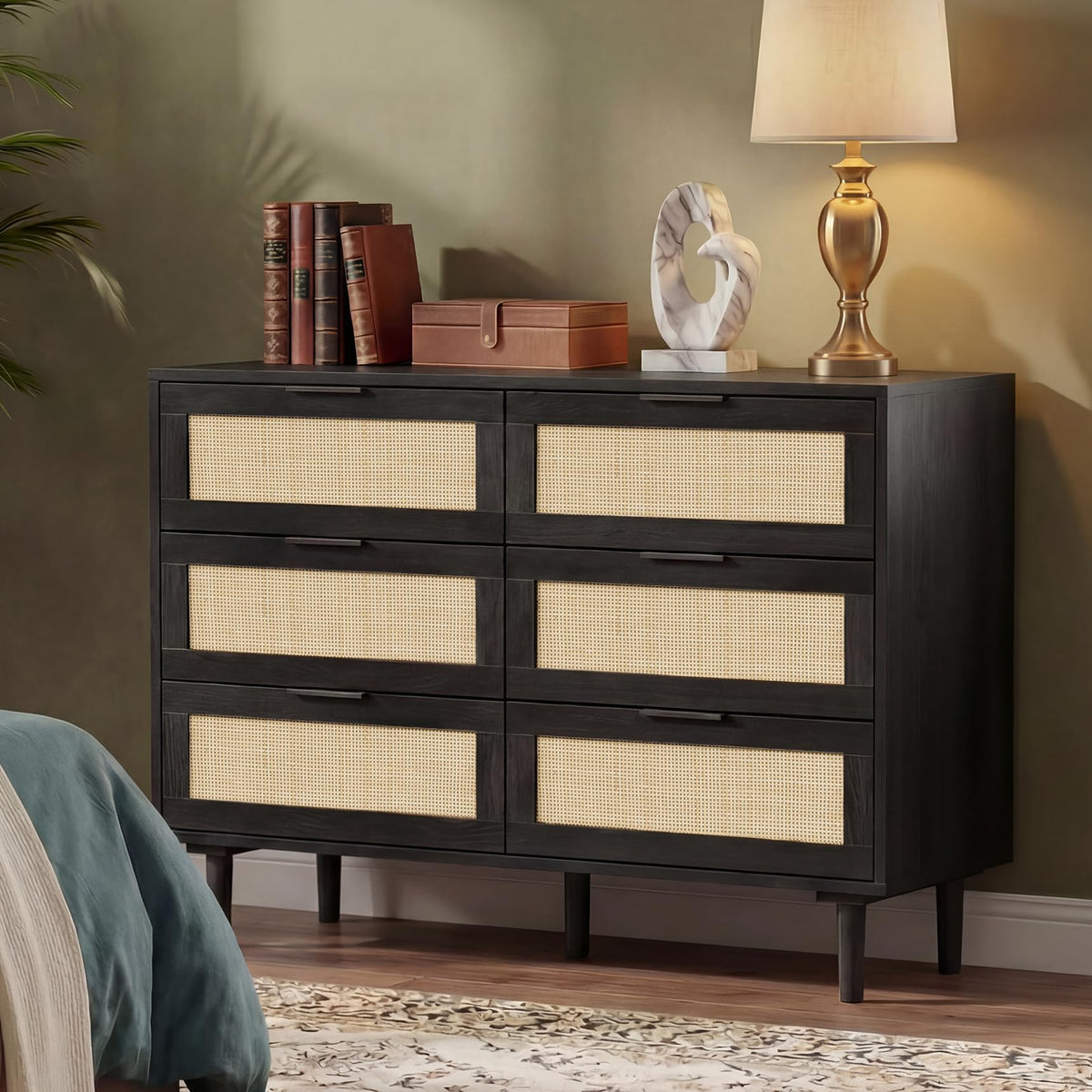 6 Drawer Rattan Wood Dresser N875647